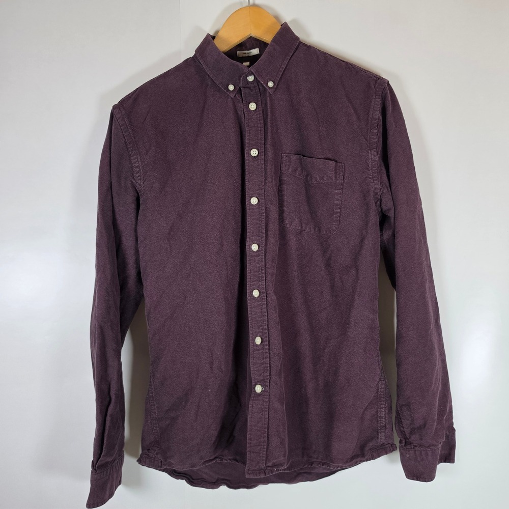 Frank & Oak The Jasper Mens Large Purple Button Down Oxford Shirt Long Sleeve
